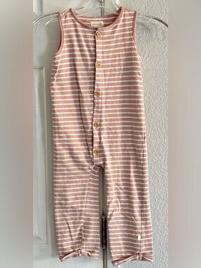 Carter's Little Planet Organic One Piece Romper Size 4T Dusty Pink and White